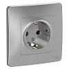 Розетка СП BLNRS001013 алюм 1-м с зазем Blanca