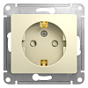 Розетка СП GSL000245 1-м с зазем.  с/шторк. беж. Clossa